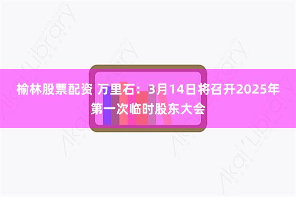 榆林股票配资 万里石：3月14日将召开2025年第一次临时股东大会