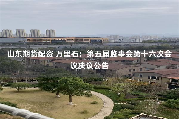 山东期货配资 万里石：第五届监事会第十六次会议决议公告