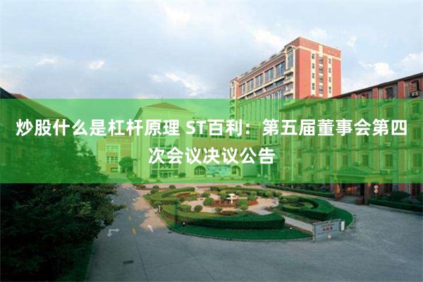 炒股什么是杠杆原理 ST百利：第五届董事会第四次会议决议公告