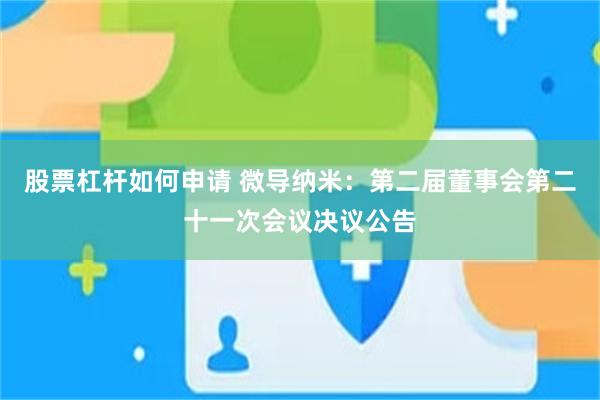 股票杠杆如何申请 微导纳米：第二届董事会第二十一次会议决议公告