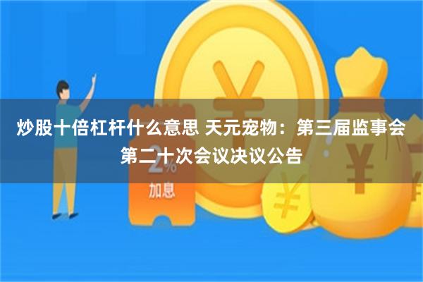 炒股十倍杠杆什么意思 天元宠物：第三届监事会第二十次会议决议公告