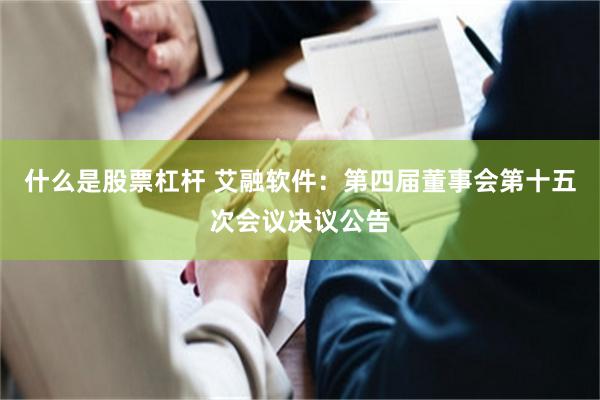 什么是股票杠杆 艾融软件：第四届董事会第十五次会议决议公告