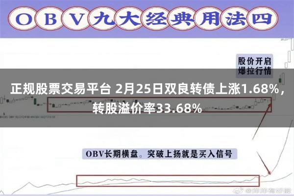 正规股票交易平台 2月25日双良转债上涨1.68%，转股溢价率33.68%