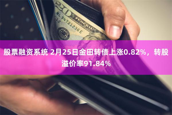 股票融资系统 2月25日金田转债上涨0.82%，转股溢价率91.84%
