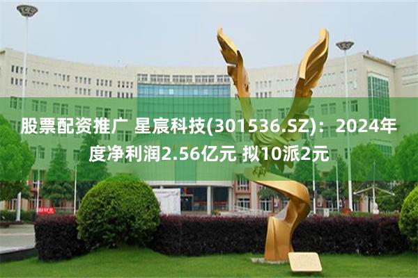 股票配资推广 星宸科技(301536.SZ)：2024年度净利润2.56亿元 拟10派2元