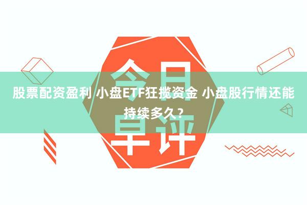 股票配资盈利 小盘ETF狂揽资金 小盘股行情还能持续多久？