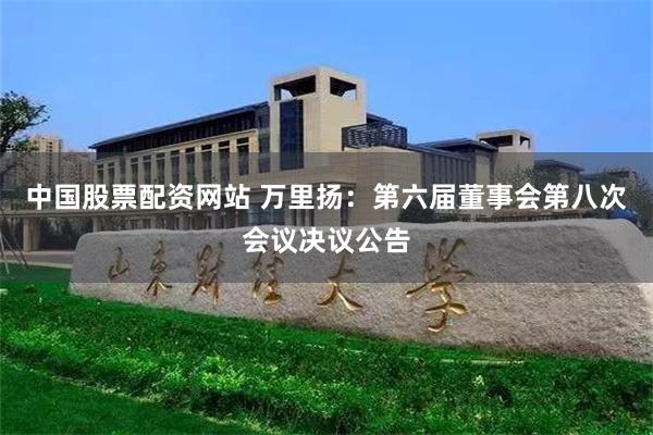 中国股票配资网站 万里扬：第六届董事会第八次会议决议公告