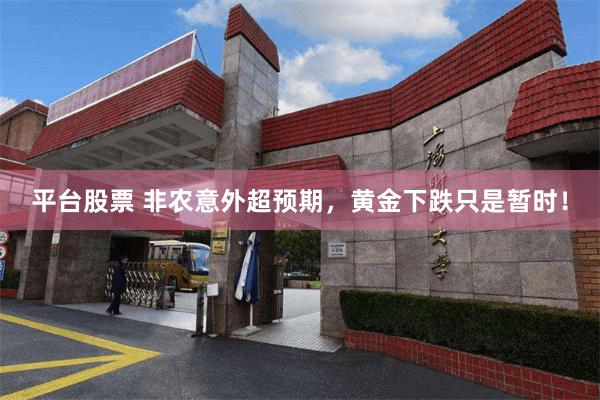 平台股票 非农意外超预期，黄金下跌只是暂时！