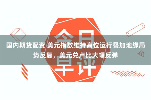 国内期货配资 美元指数维持高位运行叠加地缘局势反复，美元兑卢比大幅反弹