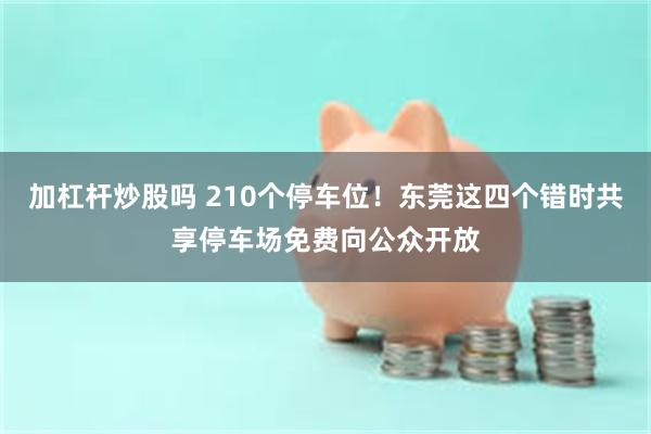 加杠杆炒股吗 210个停车位！东莞这四个错时共享停车场免费向公众开放