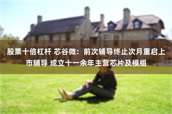 股票十倍杠杆 芯谷微：前次辅导终止次月重启上市辅导 成立十一余年主营芯片及模组