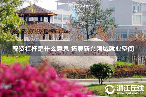 配资杠杆是什么意思 拓展新兴领域就业空间