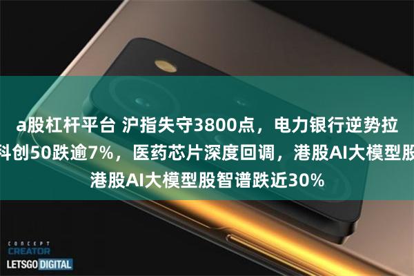 a股杠杆平台 沪指失守3800点,电力银行逆势拉升,创业板、科创50跌逾7%,医药芯片深度回调,港股AI大模型股智谱跌近30%