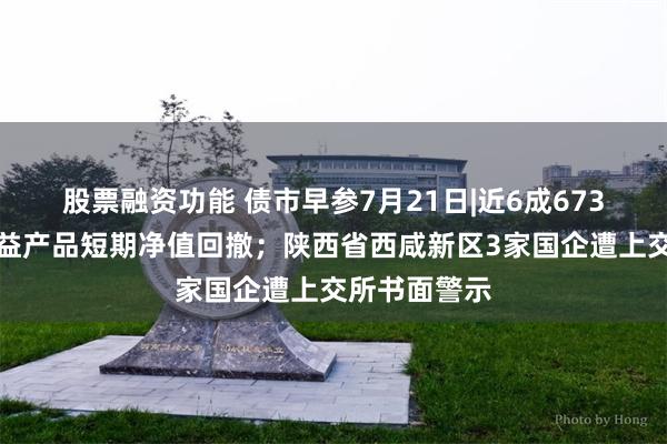 股票融资功能 债市早参7月21日|近6成673只混合及权益产品短期净值回撤；陕西省西咸新区3家国企遭上交所书面警示