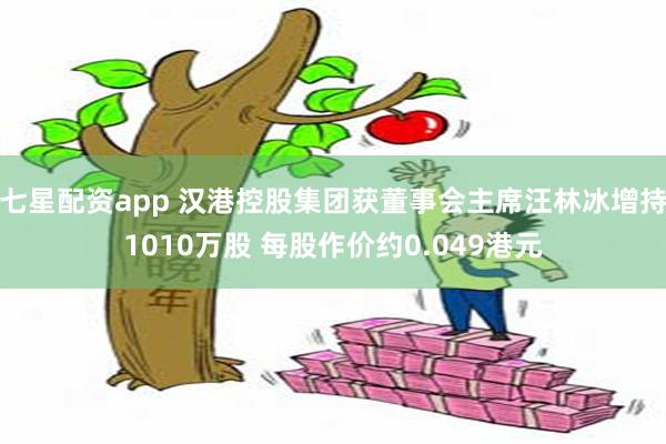 七星配资app 汉港控股集团获董事会主席汪林冰增持1010万股 每股作价约0.049港元