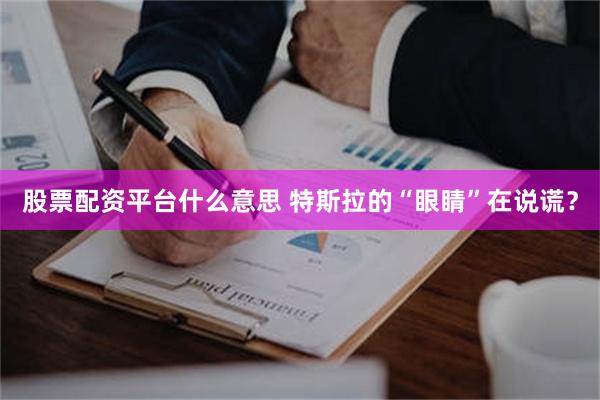 股票配资平台什么意思 特斯拉的“眼睛”在说谎？
