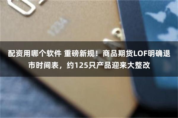 配资用哪个软件 重磅新规！商品期货LOF明确退市时间表，约125只产品迎来大整改
