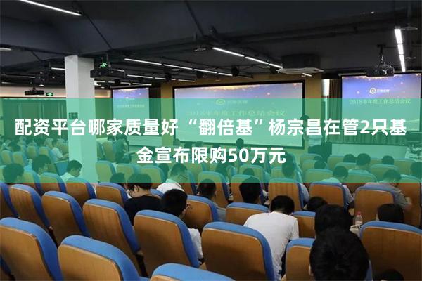 配资平台哪家质量好 “翻倍基”杨宗昌在管2只基金宣布限购50万元