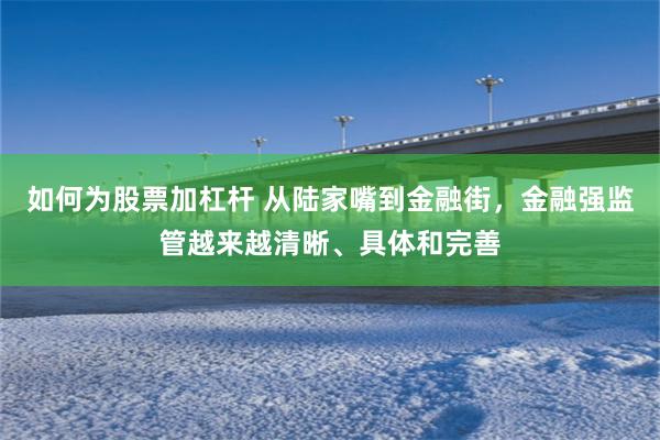 如何为股票加杠杆 从陆家嘴到金融街，金融强监管越来越清晰、具体和完善